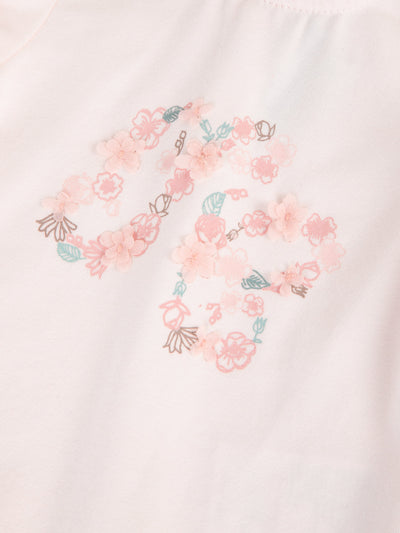 T-shirt Colin Maillard à fleurs - Rose Pâle