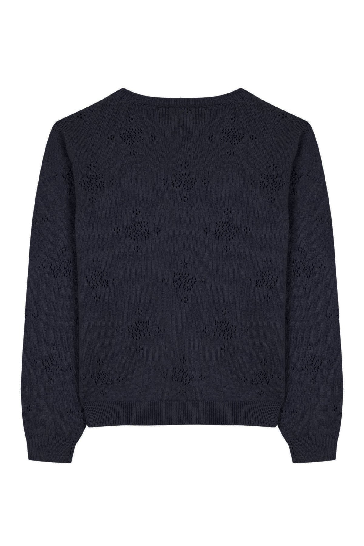 Cardigan dinette party en coton - Bleu marine