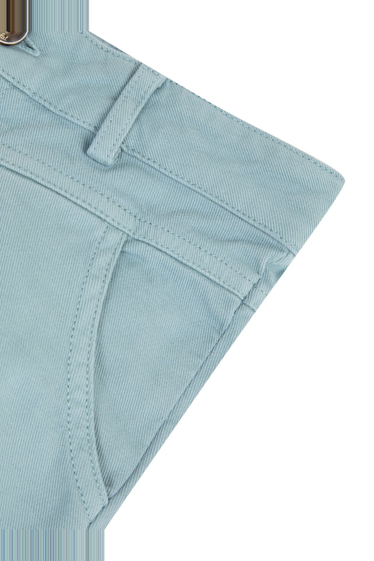 Pantalon uni à poches en coton - Vert d'eau