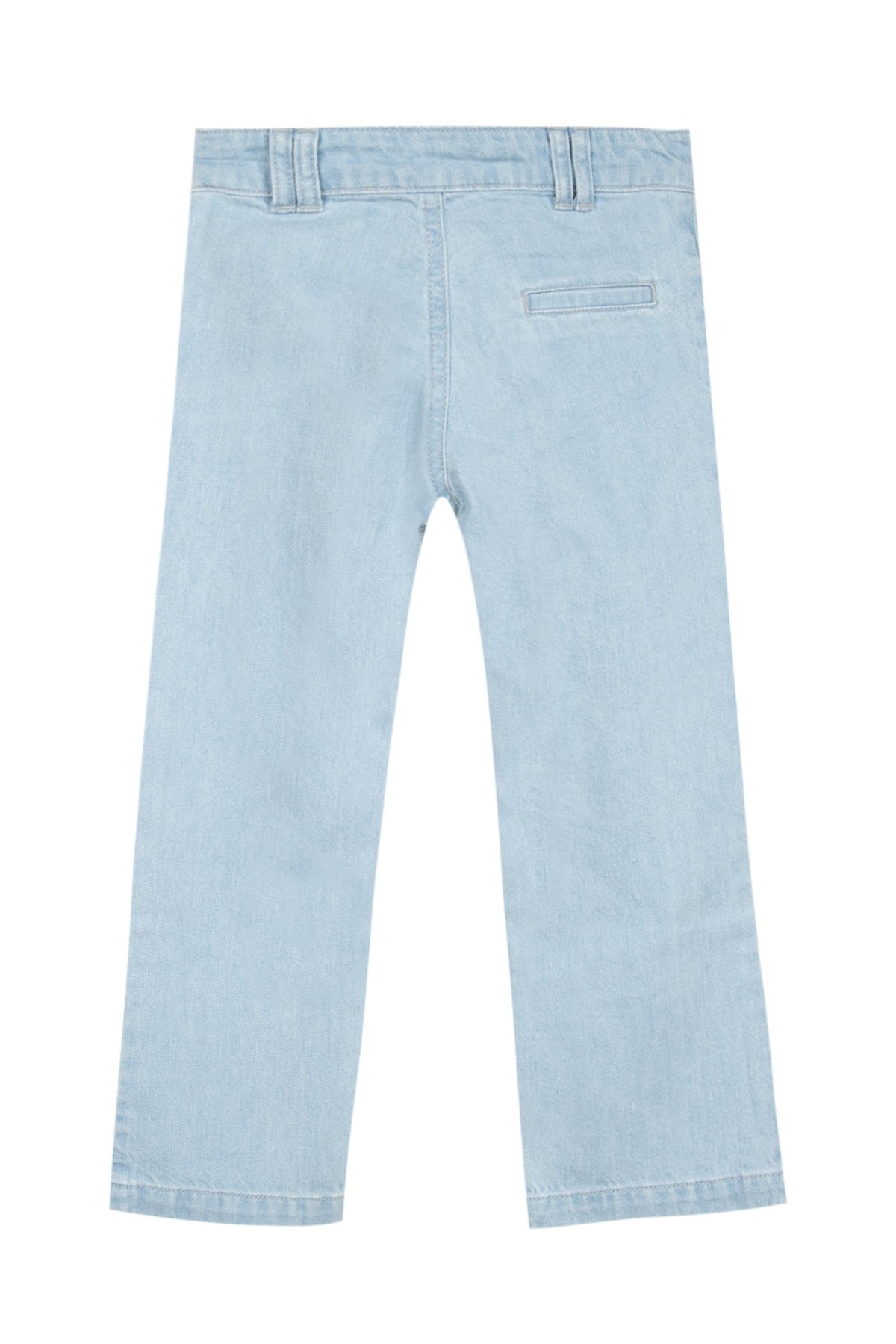 Jean à poches brodées en coton - Bleu clair