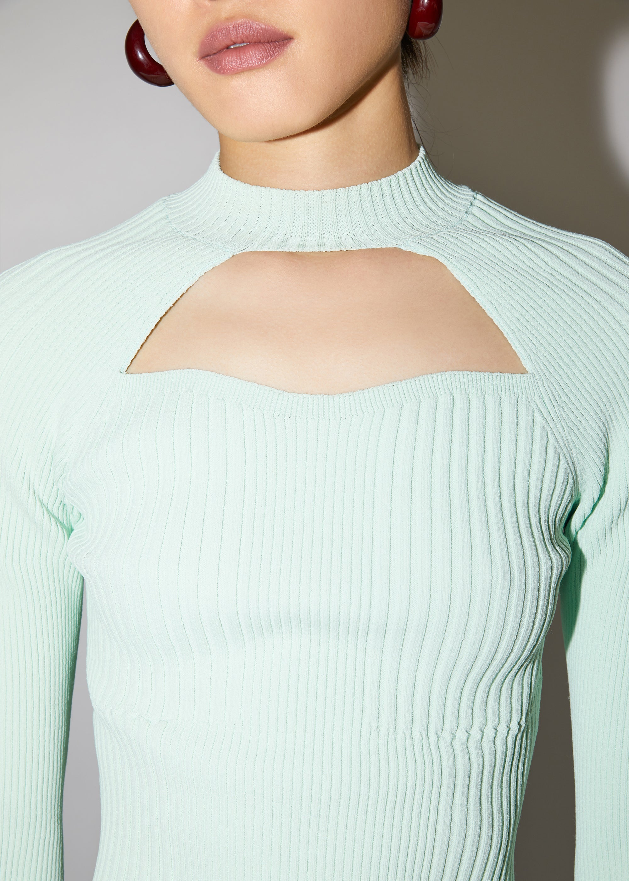 Tulane long-sleeved T-shirt with cut-outs - Mint