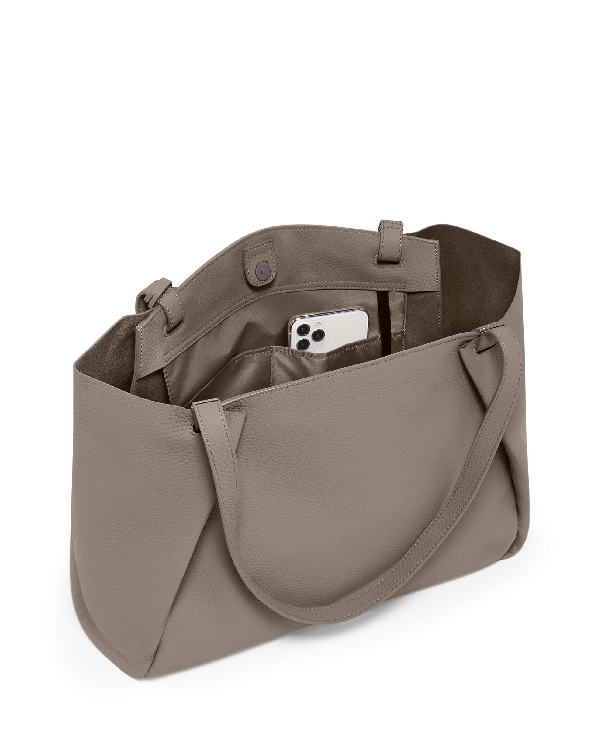 Sac cabas Valorie Georgica en cuir - Taupe