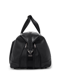 Alpha leather expandable travel bag - Black