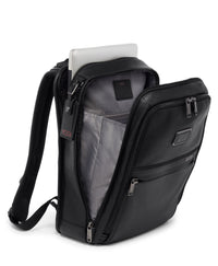 Slim Alpha leather backpack - Black