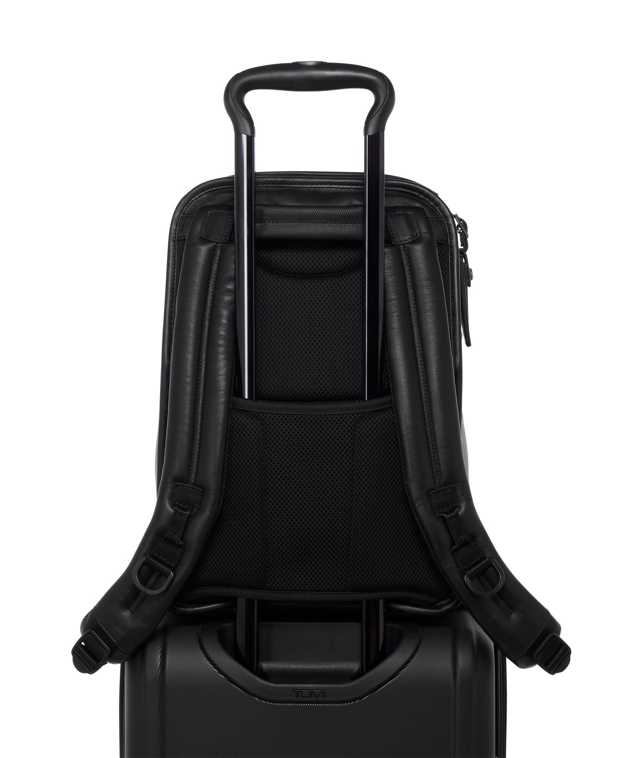 Slim Alpha leather backpack - Black