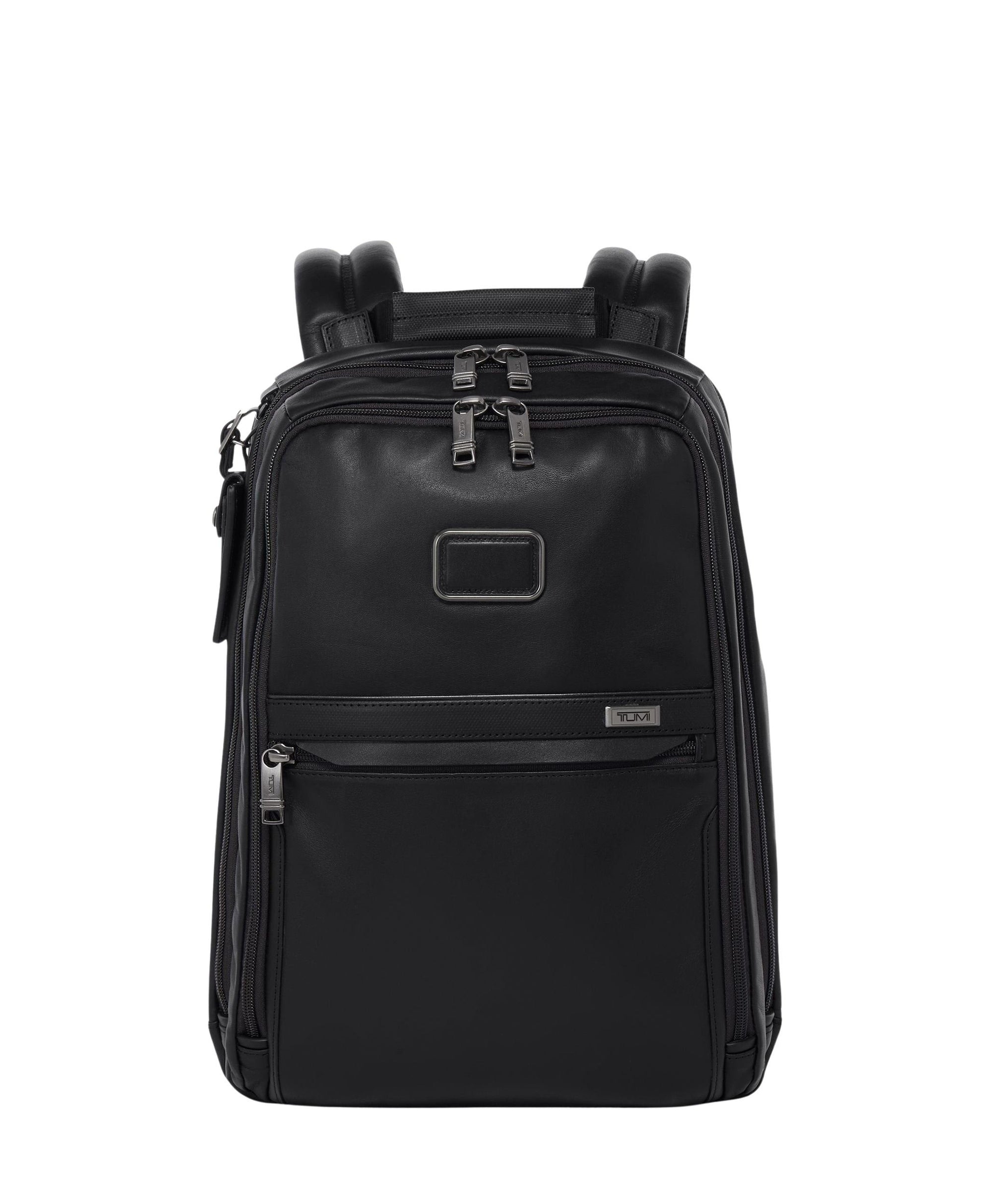 Slim Alpha leather backpack - Black