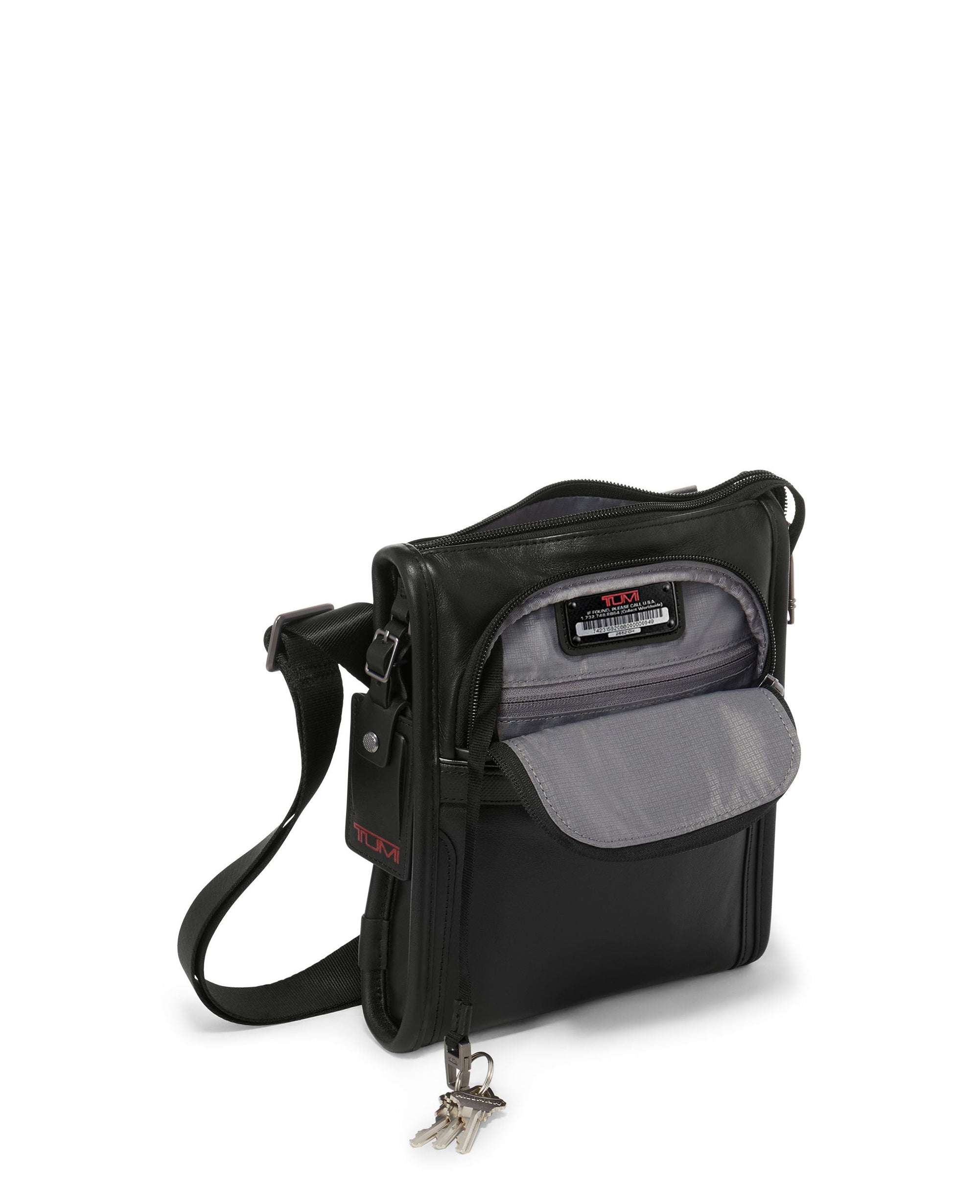Pocket Alpha leather shoulder bag - Black