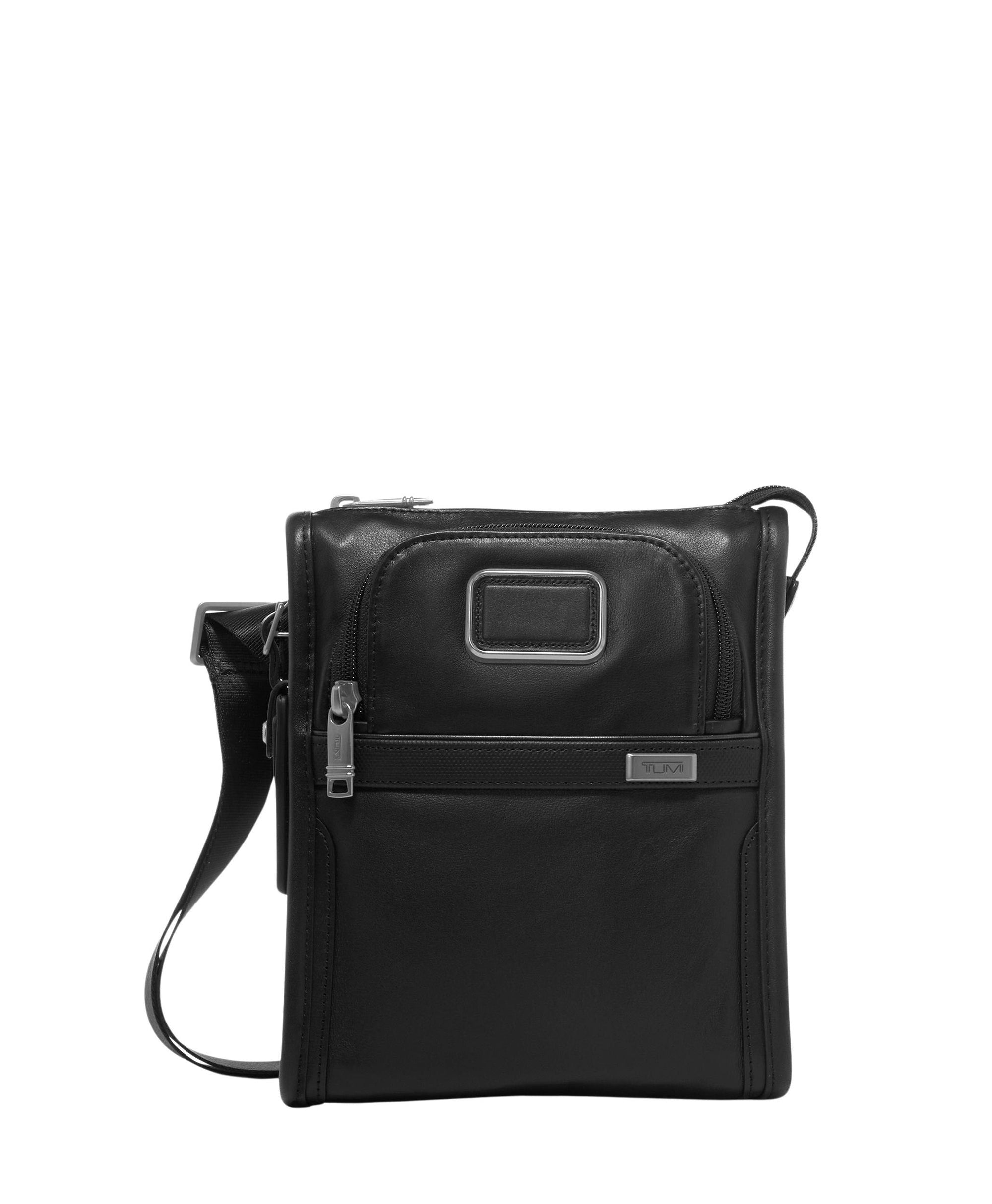 Pocket Alpha leather shoulder bag - Black