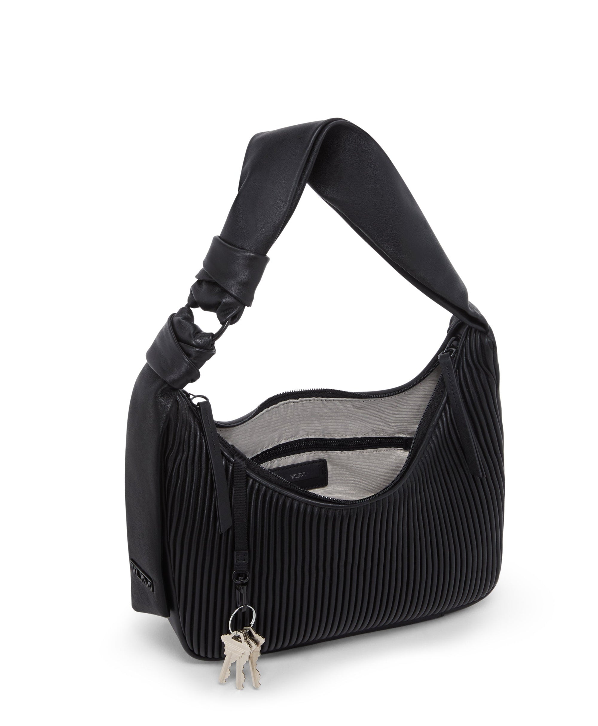 Asra leather mini handbag - Black Ribbed