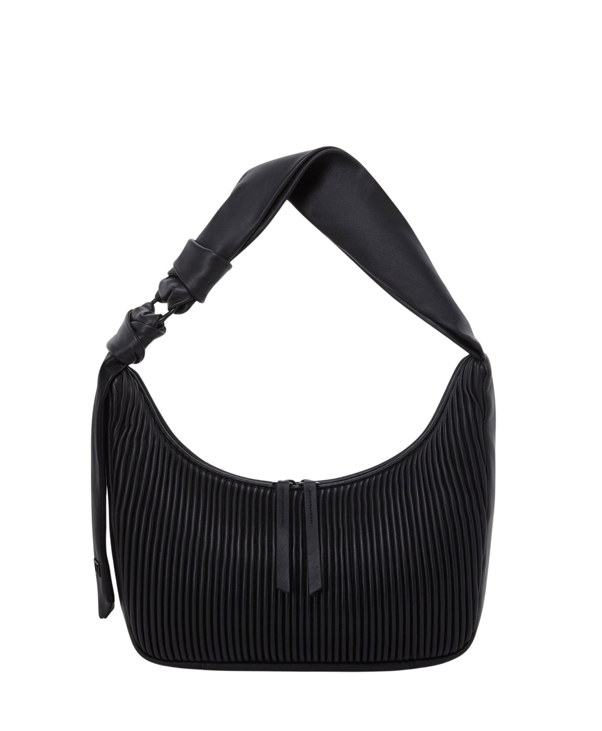 Asra leather mini handbag - Black Ribbed