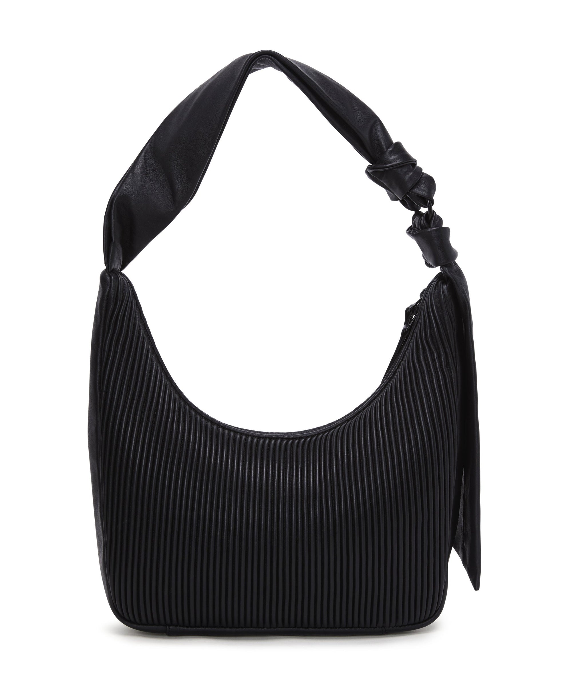 Asra leather handbag - Black Ribbed