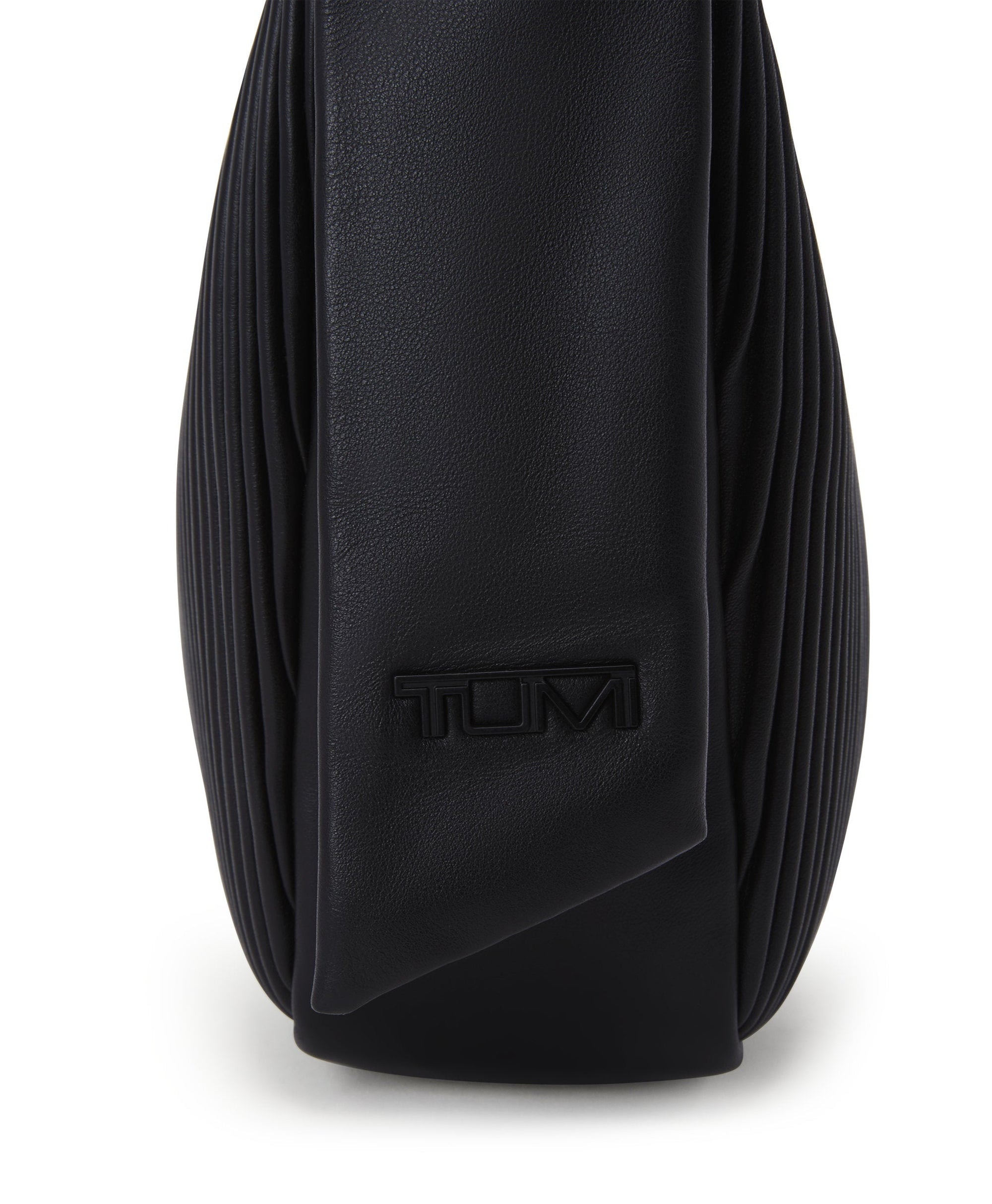 Asra leather handbag - Black Ribbed