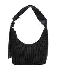 Asra leather handbag - Black Ribbed