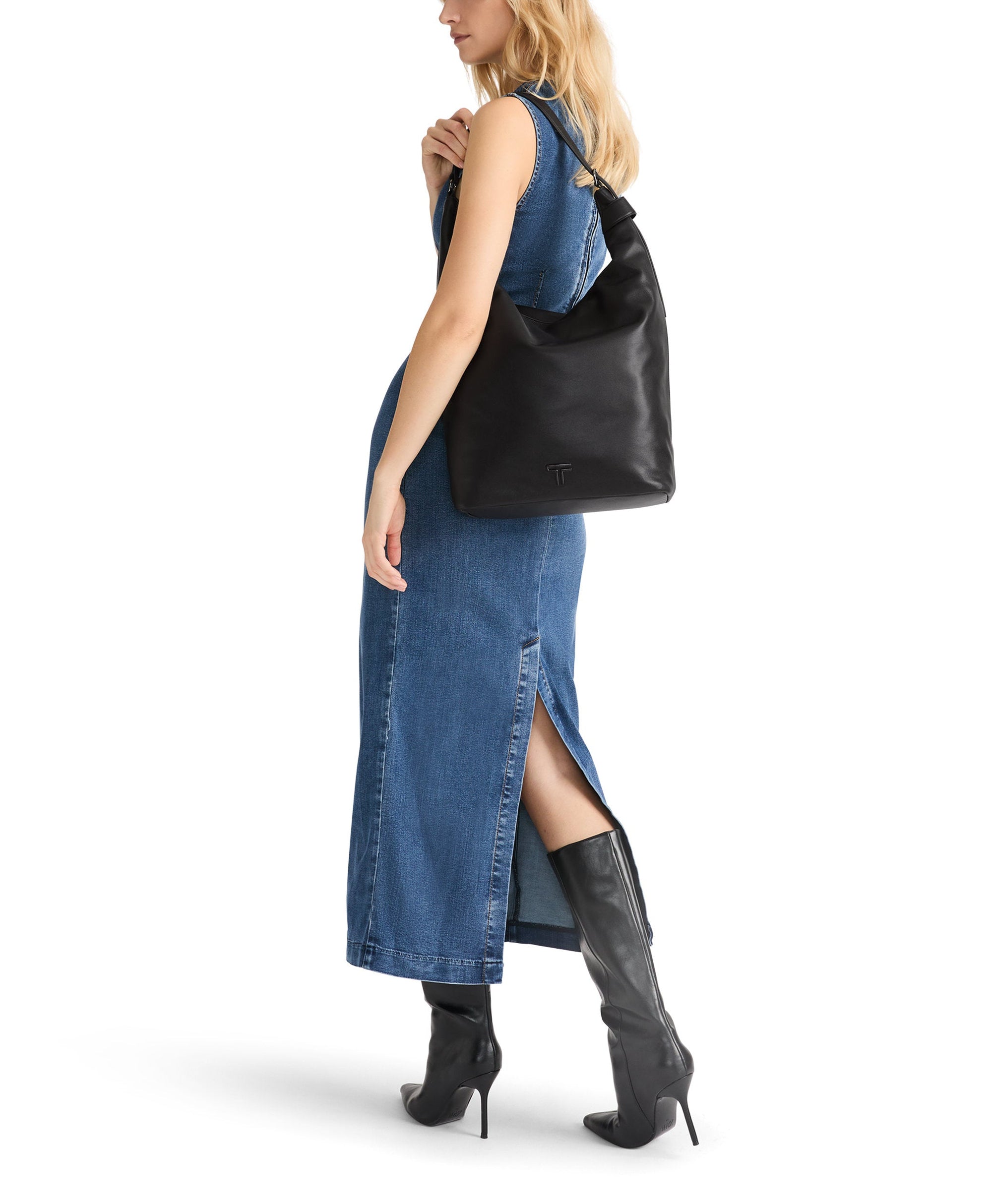 Sac à main Evora Voyageur en cuir - Black