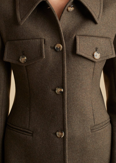 Turley jacket in wool - Army Melange