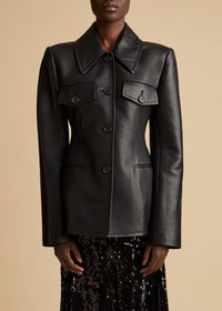 Turley jacket in leather - Black