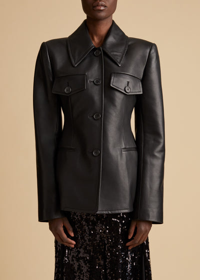 Turley jacket in leather - Black