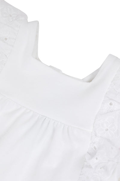 T-shirt Balade Parisienne à manches brodées - Blanc