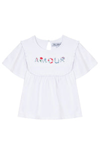 T-shirt - Marine volanté