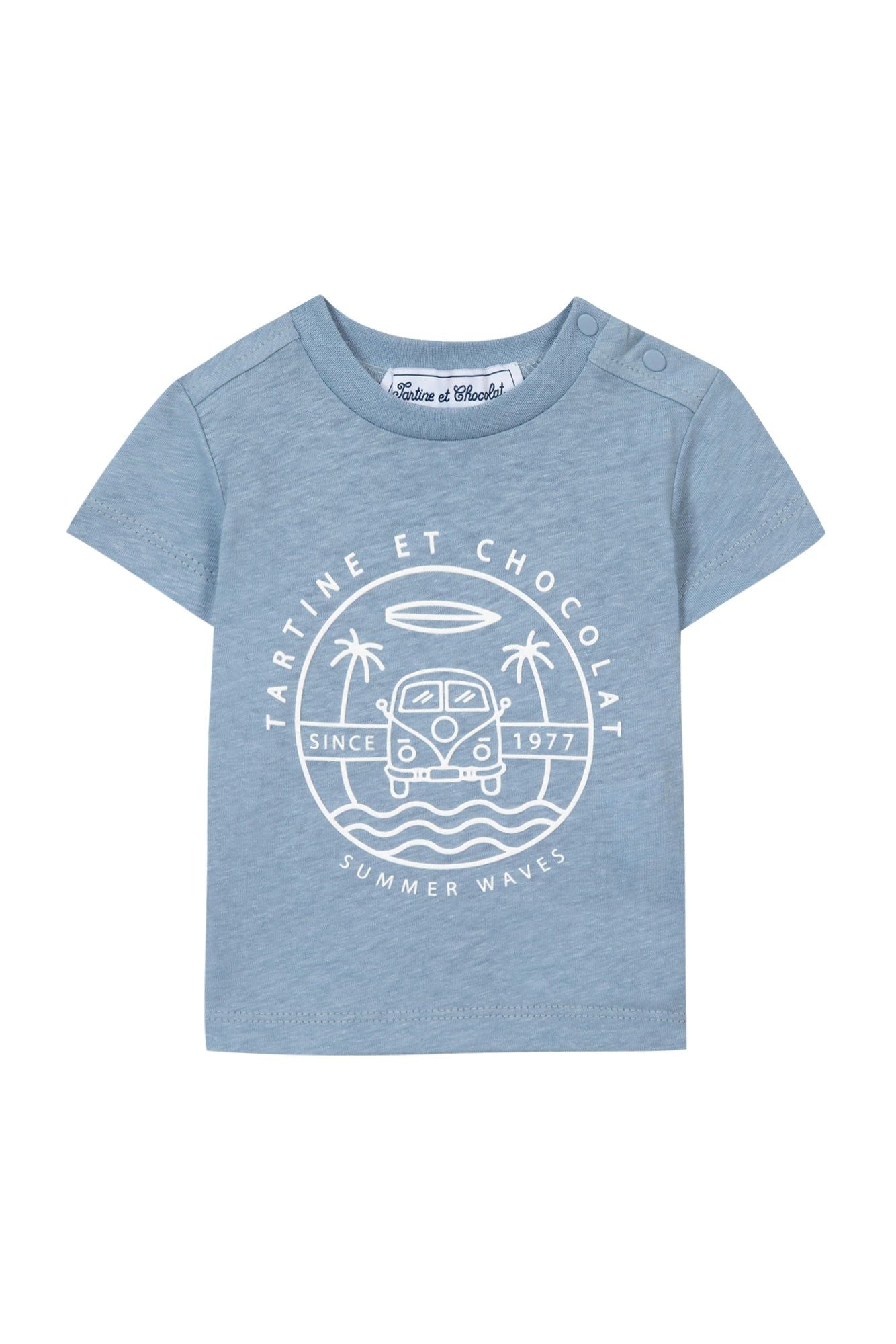 T-shirt Carnet de Voyage à col rond baby boy - Cobalt