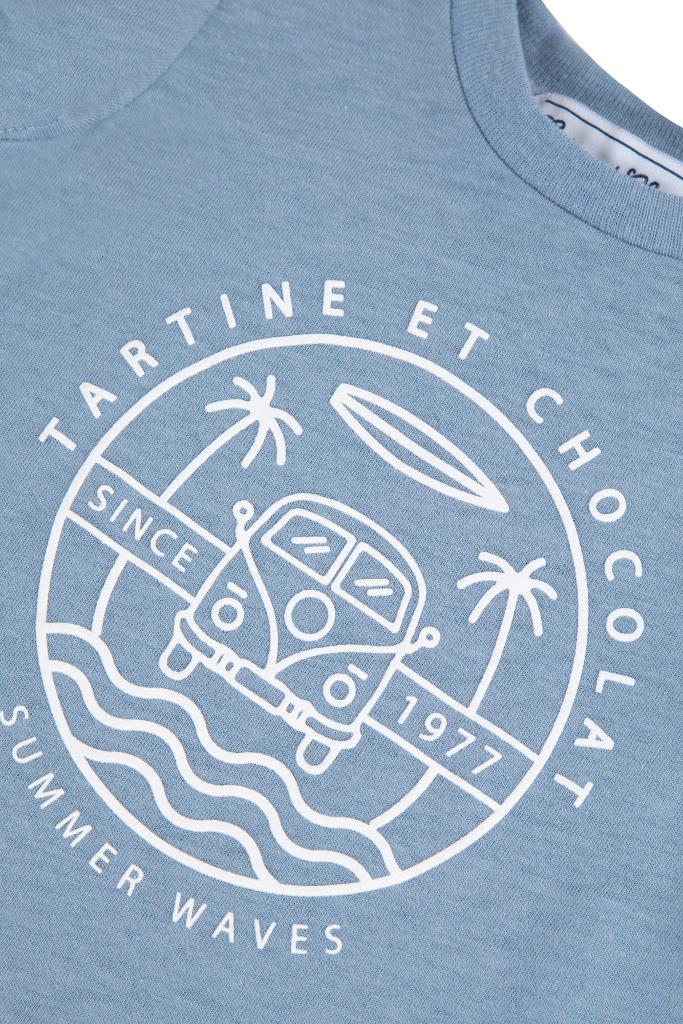 Baby Carnet De Voyage T-shirt in linen blend - Cobalt