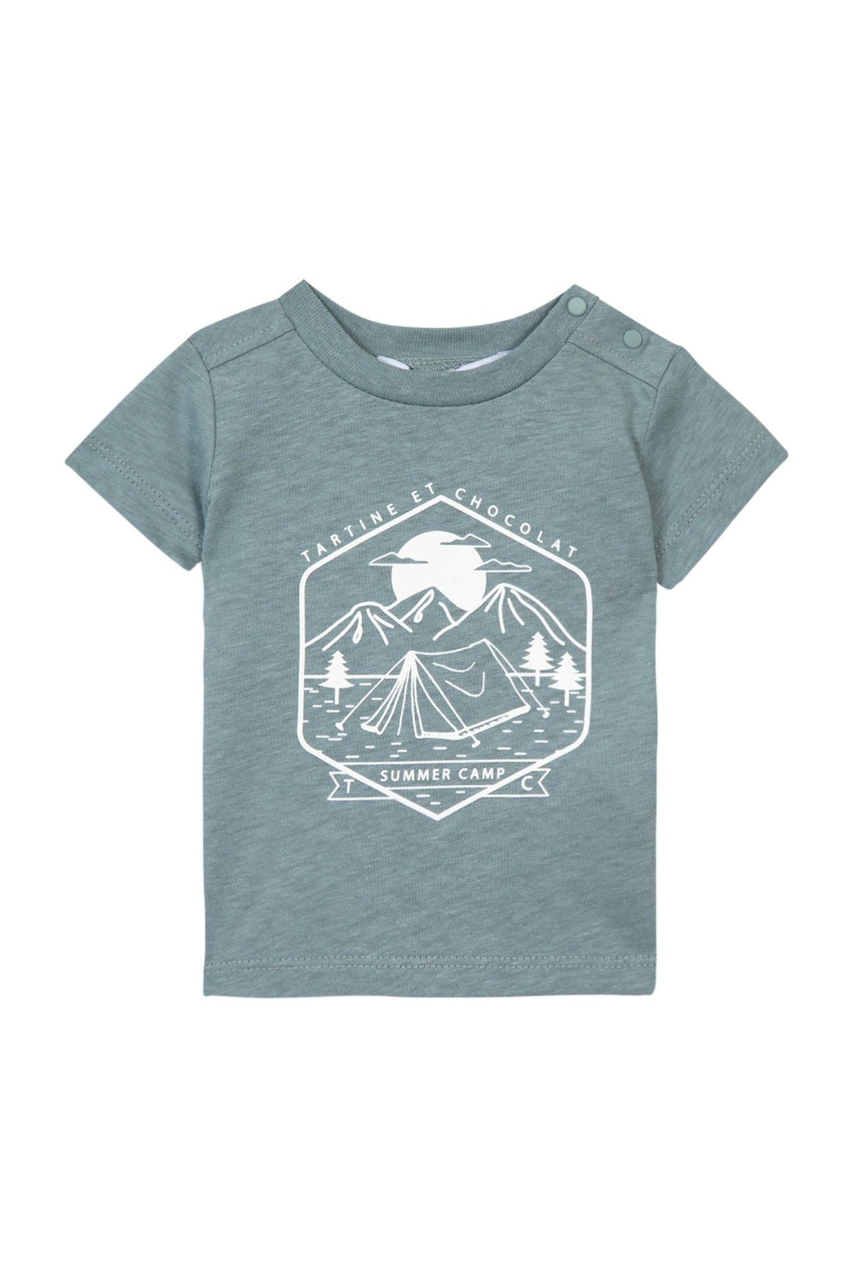 T-shirt Baby Summer Camp en lin mélangé - Vert De Gris