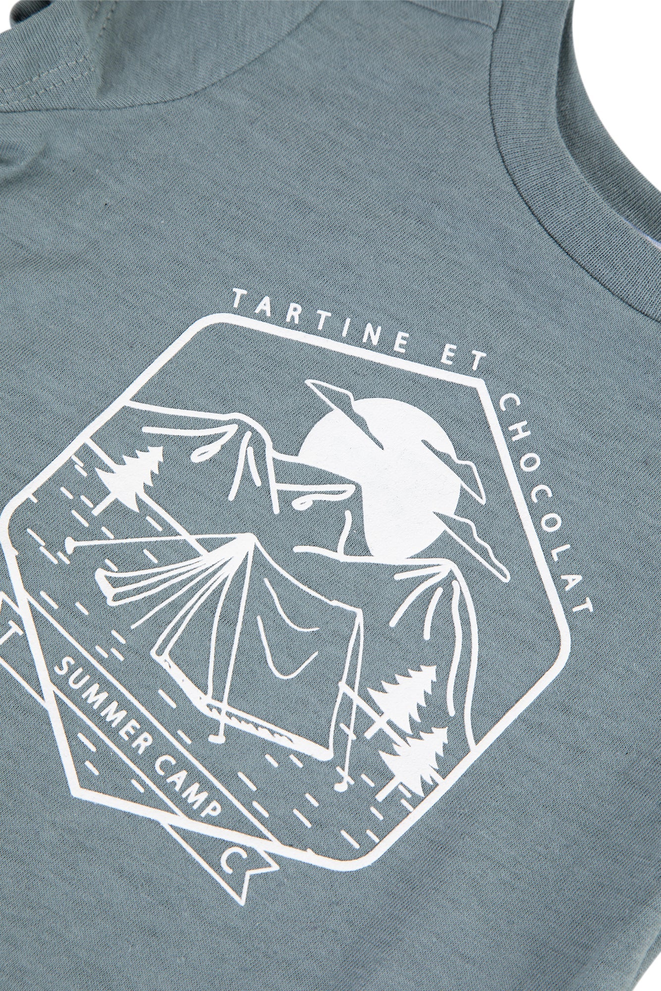Baby Summer Camp t-shirt in linen blend - Vert De Gris