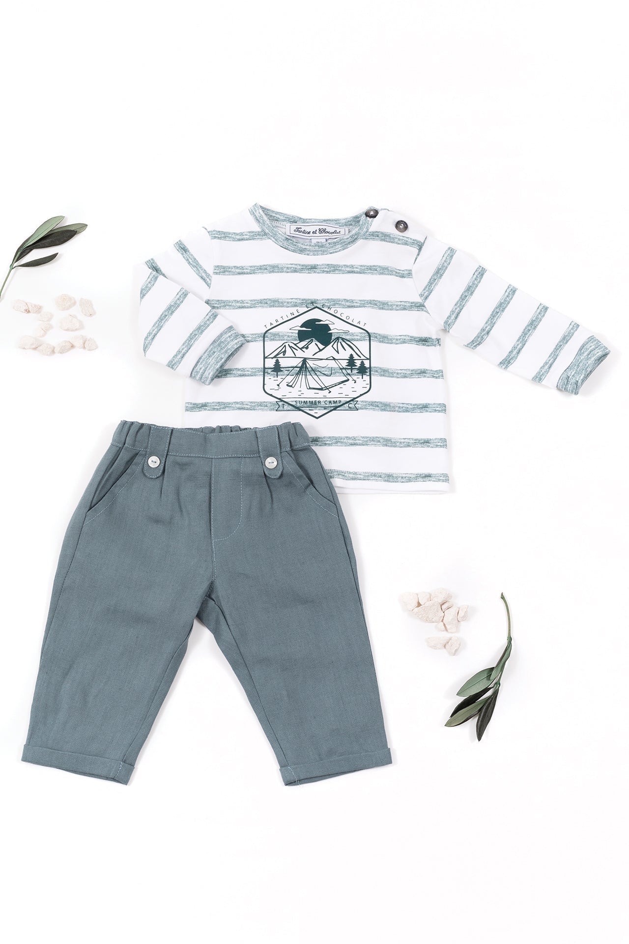 Baby Summer Camp T-shirt - Vert De Gris
