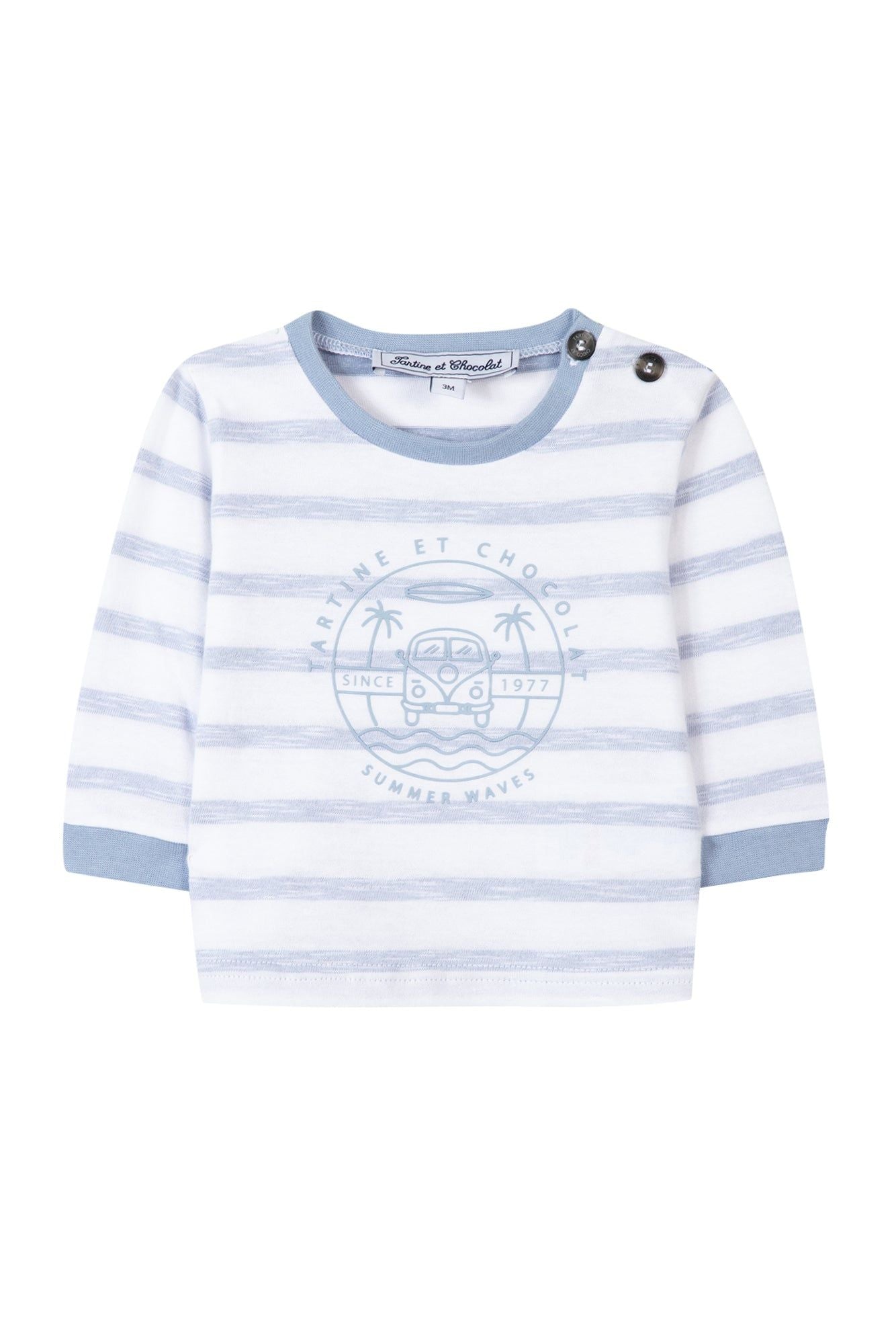 T-shirt TC Club à manches longues rayé baby boy - Cobalt