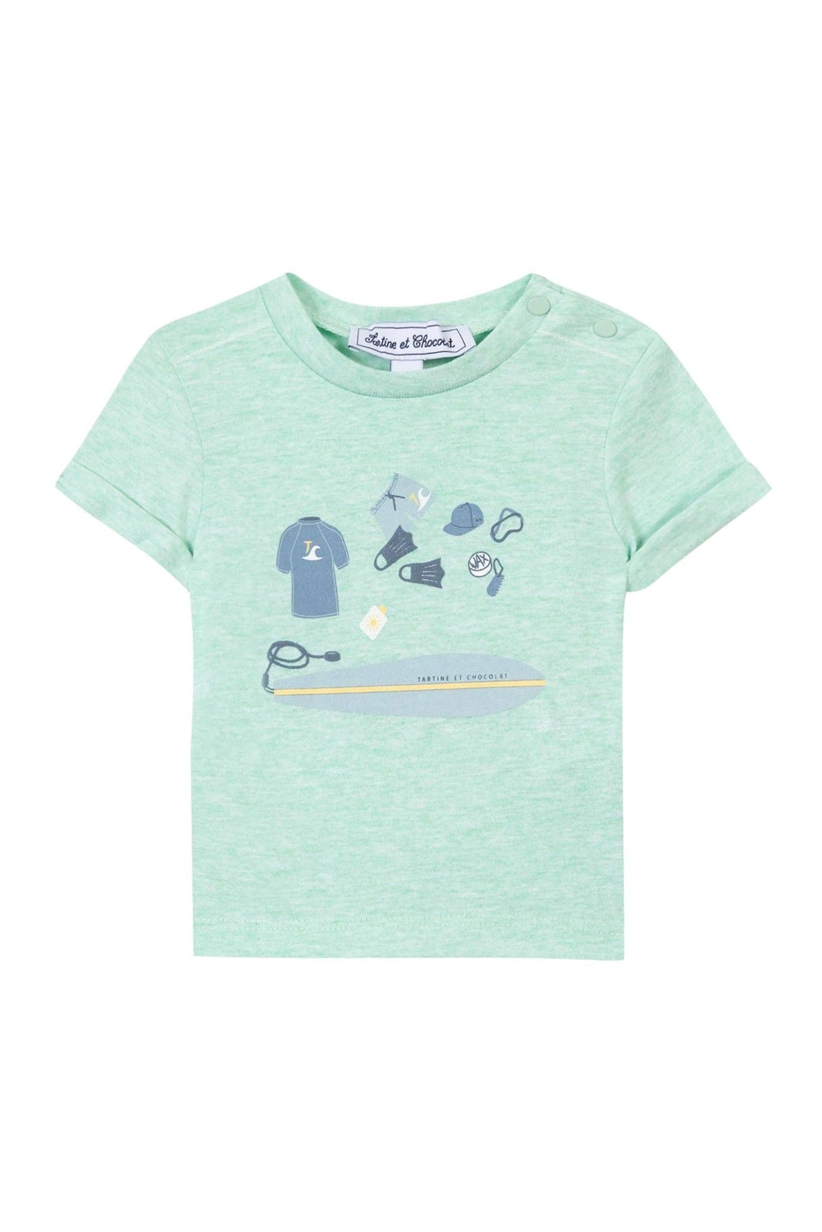 T-shirt Baby Carnet De Voyage - Vert Menthe