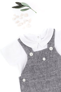 Salopette Baby Ceremonie en lin - Graphite