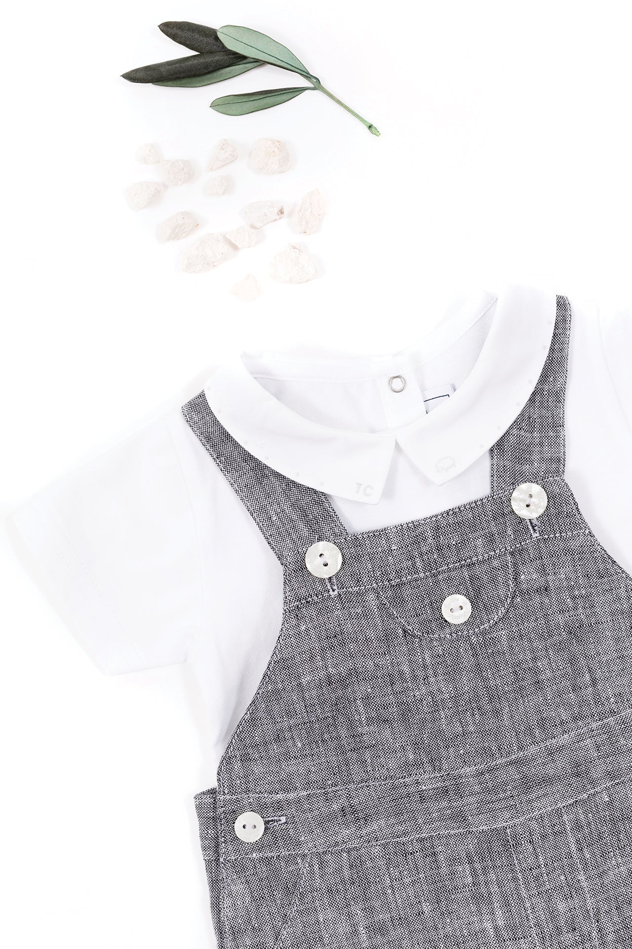 Salopette Baby Ceremonie en lin - Graphite