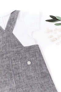 Salopette Baby Ceremonie en lin - Graphite