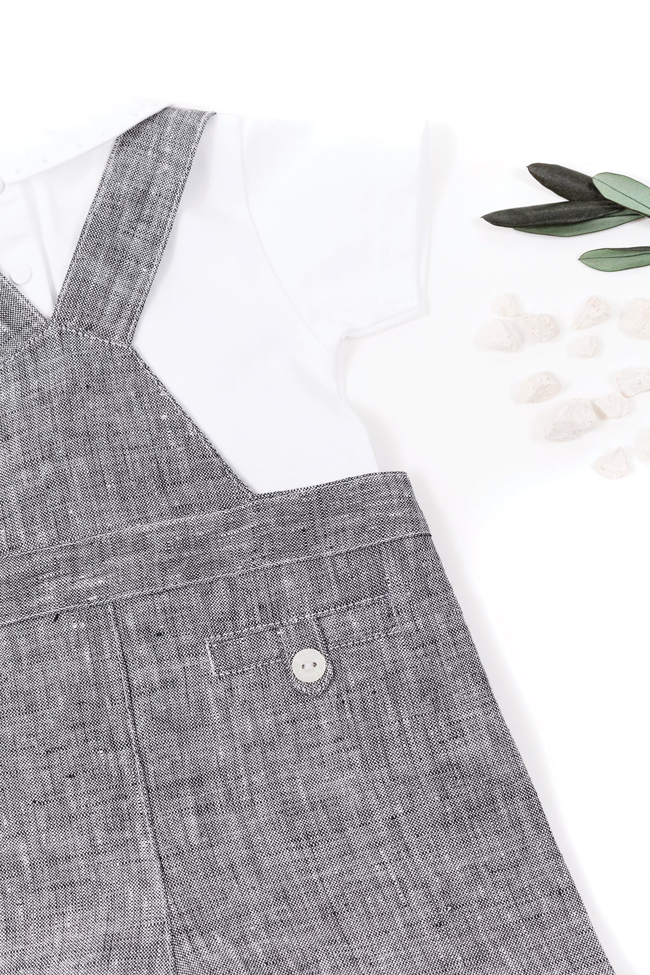 Salopette Baby Ceremonie en lin - Graphite