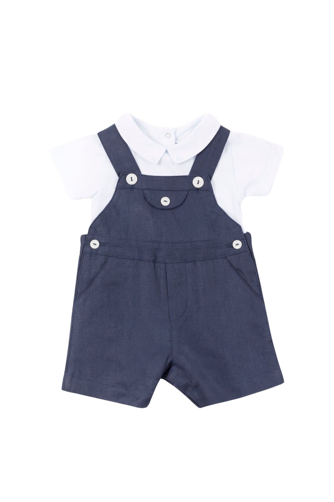 Baby Ceremonie linen dungarees - Navy