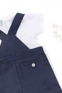 Baby Ceremonie linen dungarees - Navy