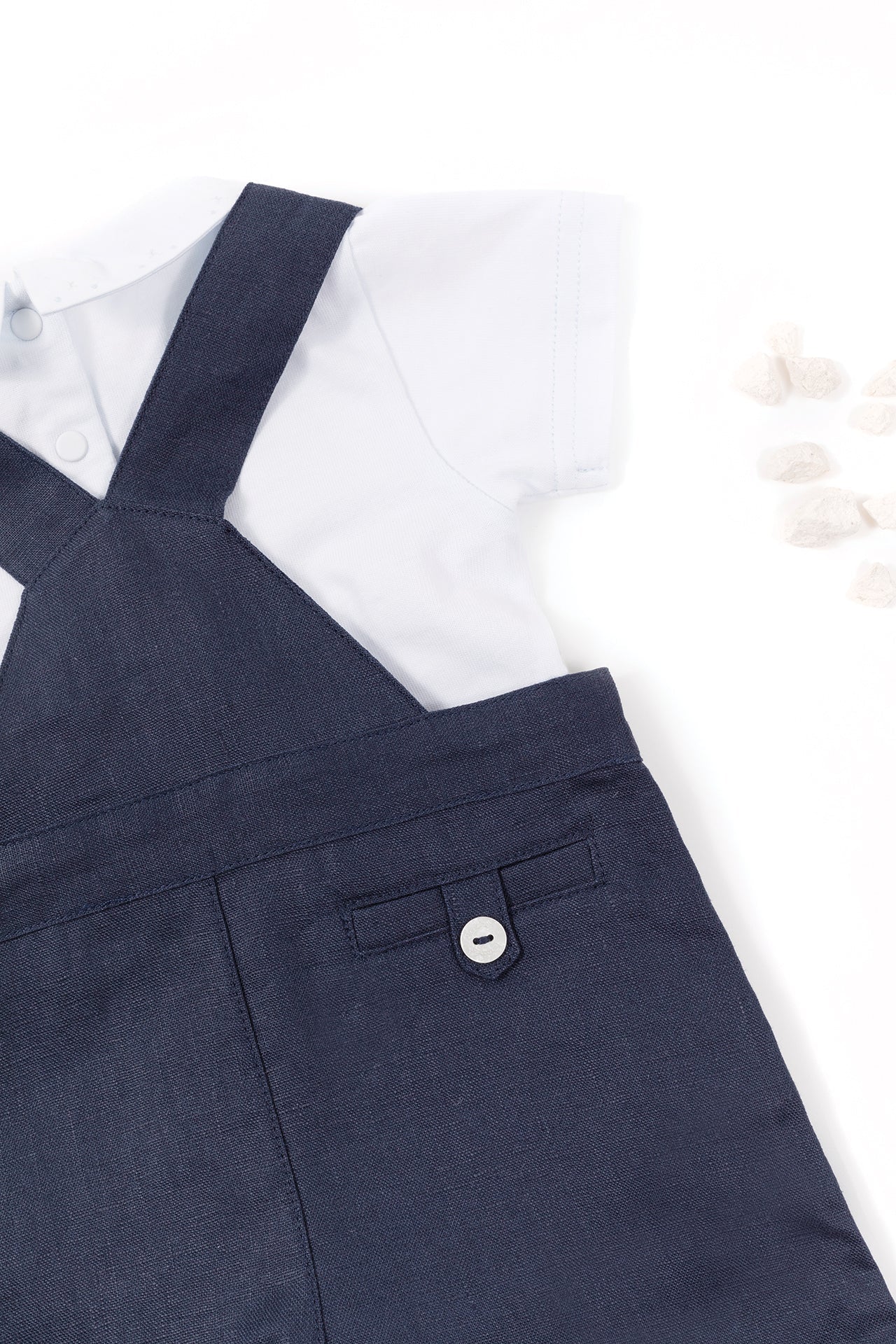 Baby Ceremonie linen dungarees - Navy