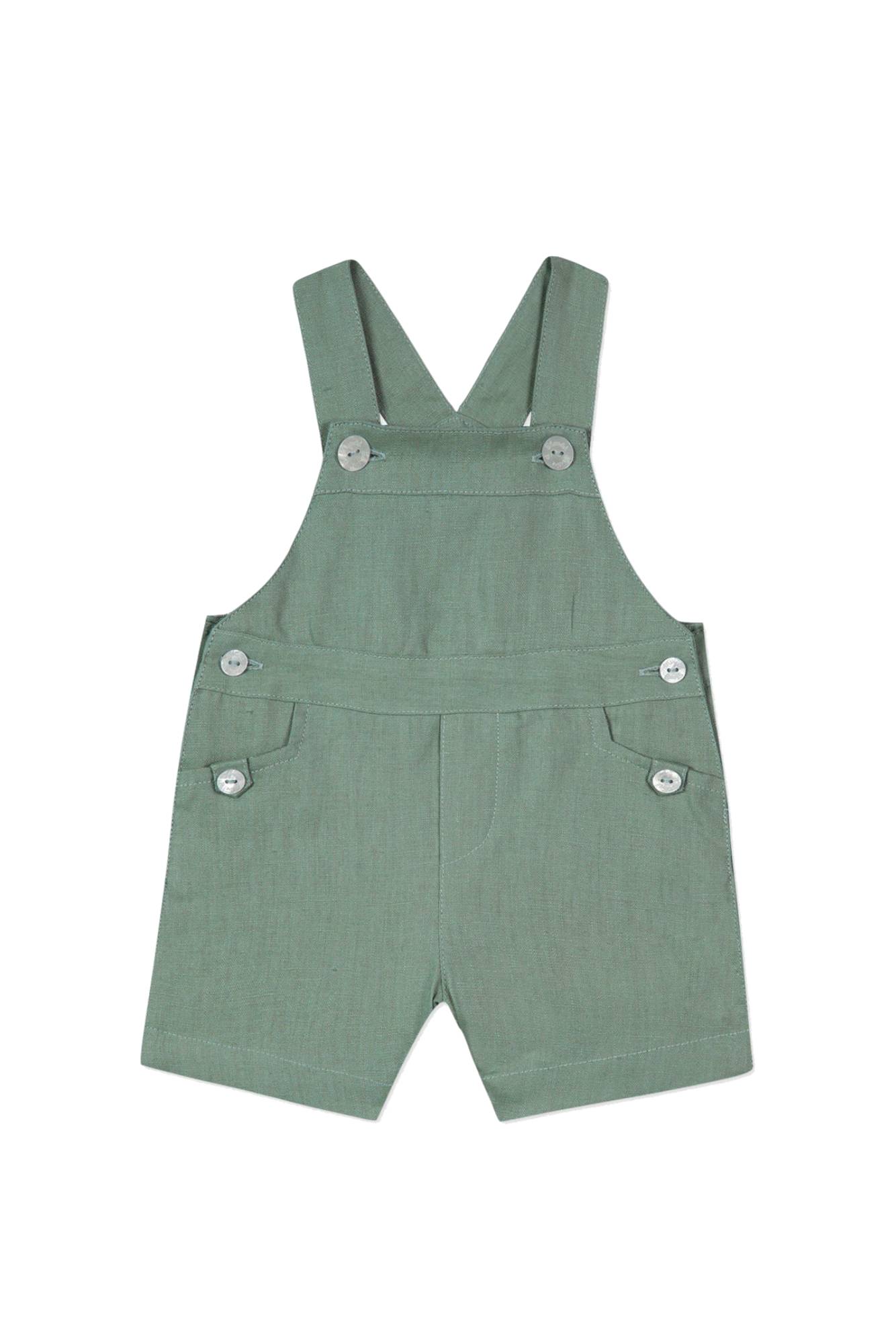 Salopette Baby Jardin Secret en lin - Laurier