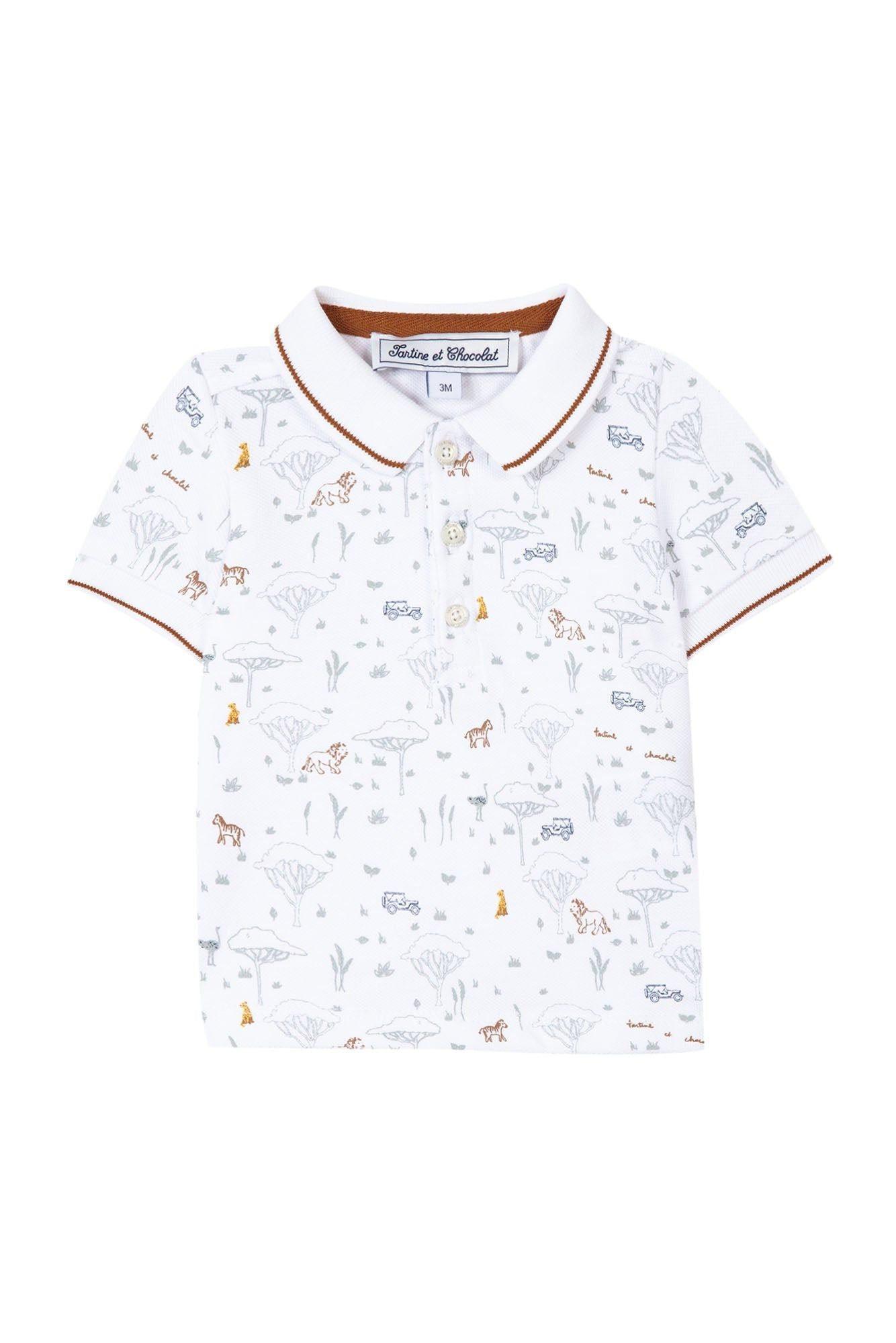 Baby Explorateur polo shirt - White