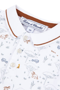 Baby Explorateur polo shirt - White