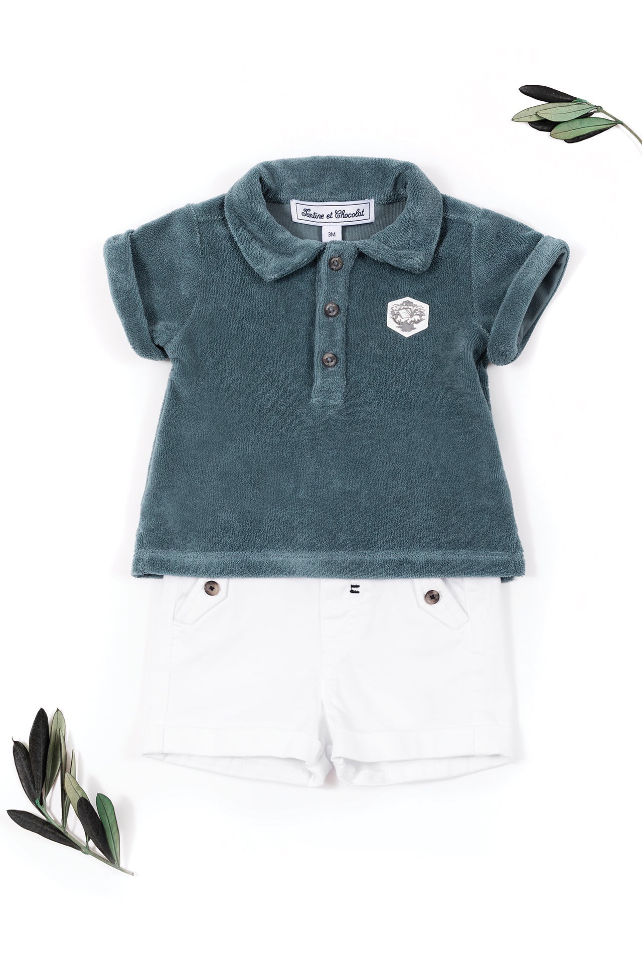 Baby Summer Camp polo shirt - Vert De Gris