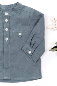 Baby Summer Camp linen shirt - Vert De Gris