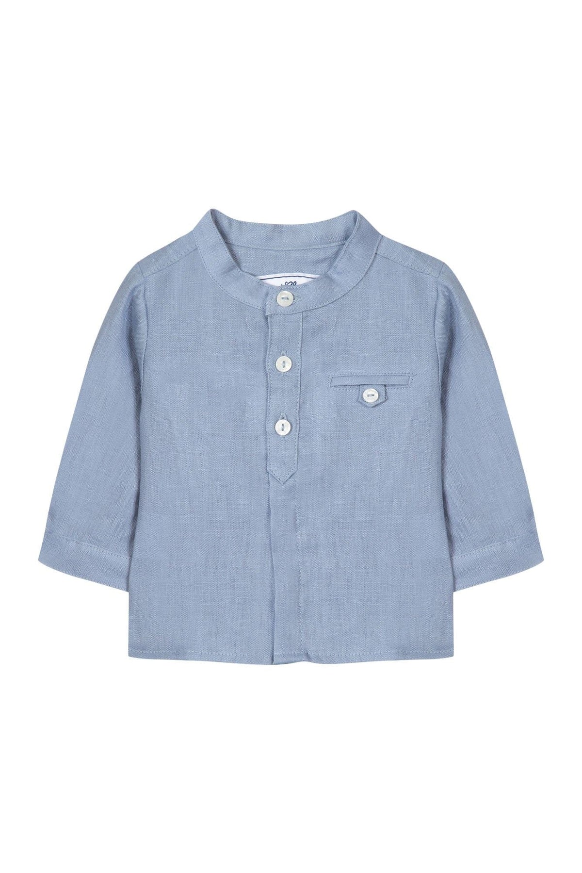 Chemise Baby Carnet De Voyage en lin - Cobalt