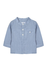 Chemise Baby Carnet De Voyage en lin - Cobalt