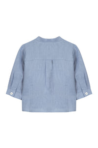 Chemise Baby Carnet De Voyage en lin - Cobalt
