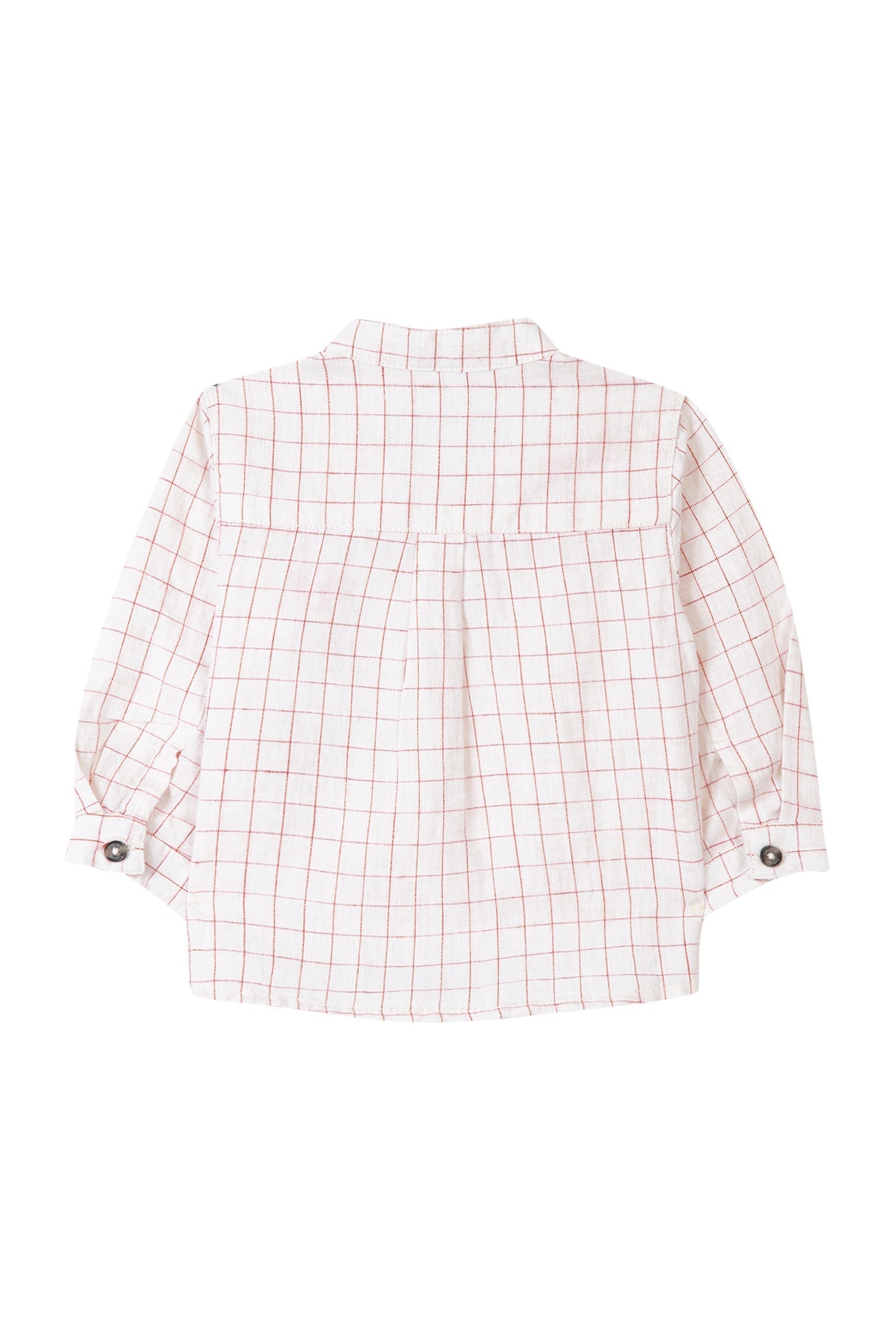 Baby Summer Camp shirt in mixed linen - Pomegranate