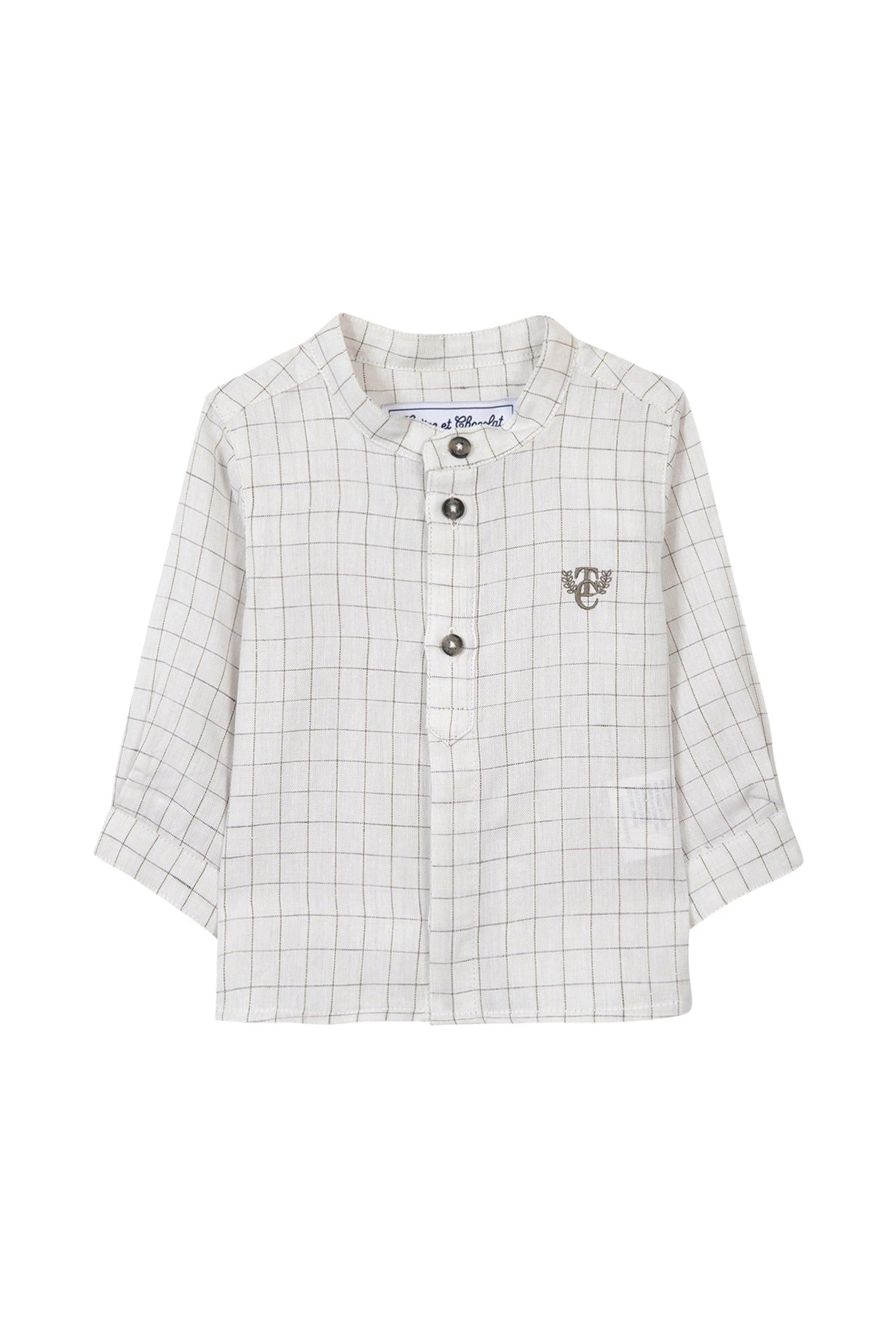 Baby Tc Club shirt in mixed linen - Graphite