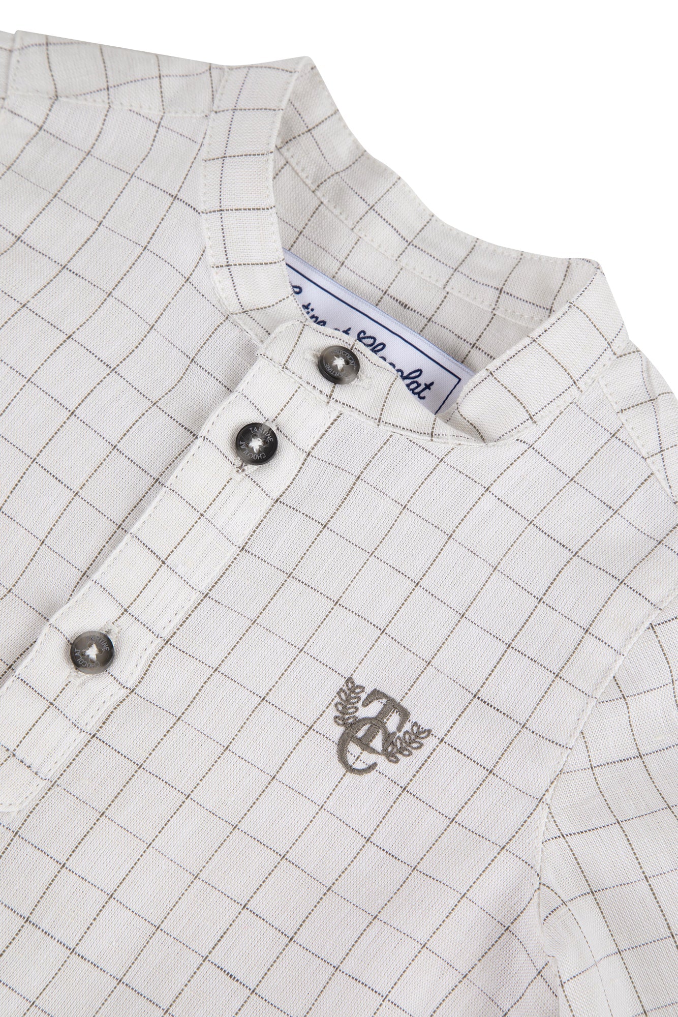 Baby Tc Club shirt in mixed linen - Graphite