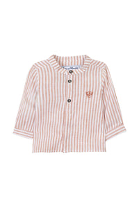 Baby Explorateur linen blend shirt - Terracotta