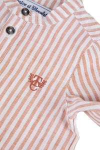 Baby Explorateur linen blend shirt - Terracotta